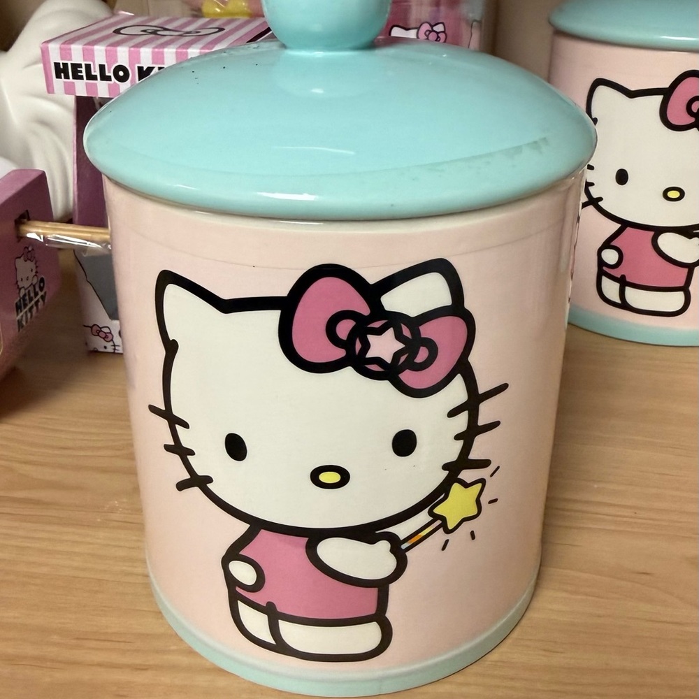 Hello Kitty Pink and Blue Ceramic Canister
